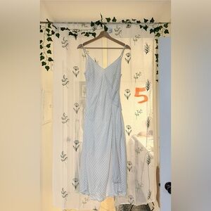 Chic Caara White Striped Midi Dress